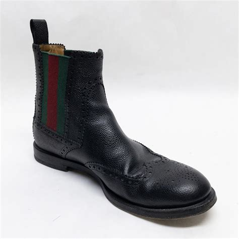 black gucci uggs|Gucci leather Chelsea boots.